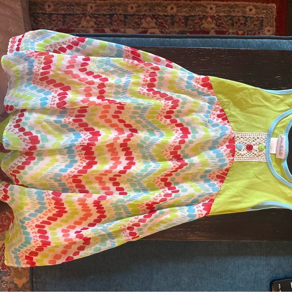 Jona Michelle Multicolor Chevron Kids Dress
